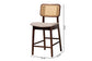Dannon Mid-Century Modern Grey Fabric and Walnut Brown Finished Wood 2-Piece, Counter Stool Set FredCo