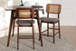 Dannon Mid-Century Modern Grey Fabric and Walnut Brown Finished Wood 2-Piece, Counter Stool Set FredCo
