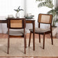 Dannon Mid-Century Modern Grey Fabric and Walnut Brown Finished Wood 2-Piece Dining Chair Set FredCo