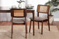 Dannon Mid-Century Modern Grey Fabric and Walnut Brown Finished Wood 2-Piece Dining Chair Set FredCo