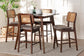 Dannon Mid-Century Modern Grey Fabric and Walnut Brown Finished Wood 5-Piece Pub Set FredCo