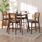 Dannon Mid-Century Modern Grey Fabric and Walnut Brown Finished Wood 5-Piece Pub Set FredCo