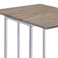 Danson Weathered Oak & Chrome Finish Accent Table FredCo