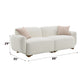 Darius Beige Boucle Sofa with 2 Toss Pillows FredCo