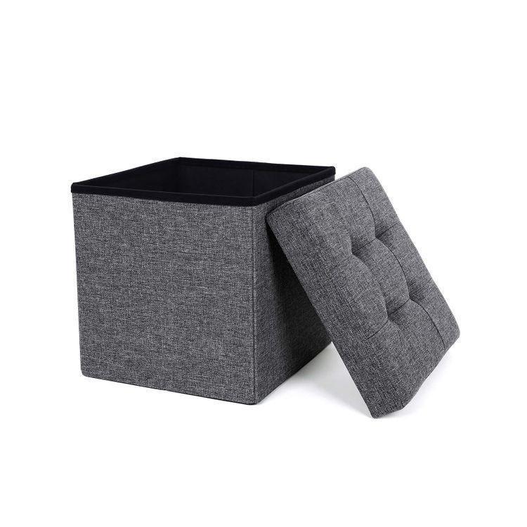 Dark Grey Folding Ottoman FredCo
