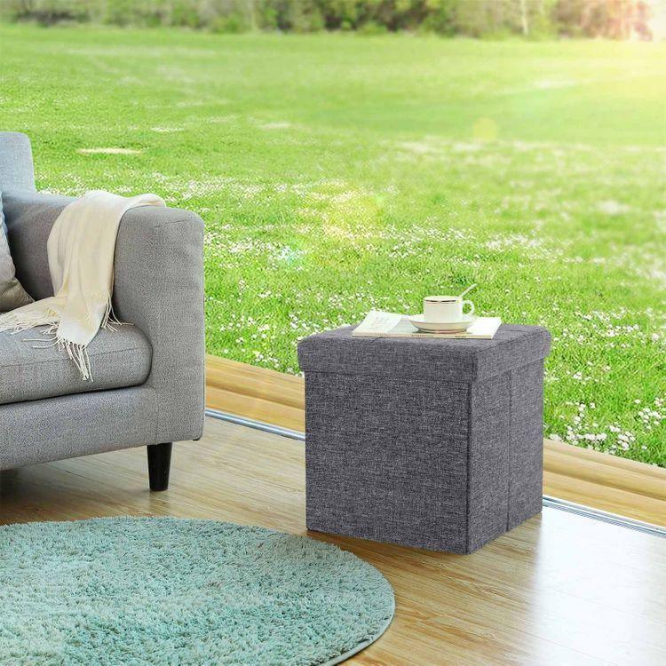 Dark Grey Folding Ottoman FredCo