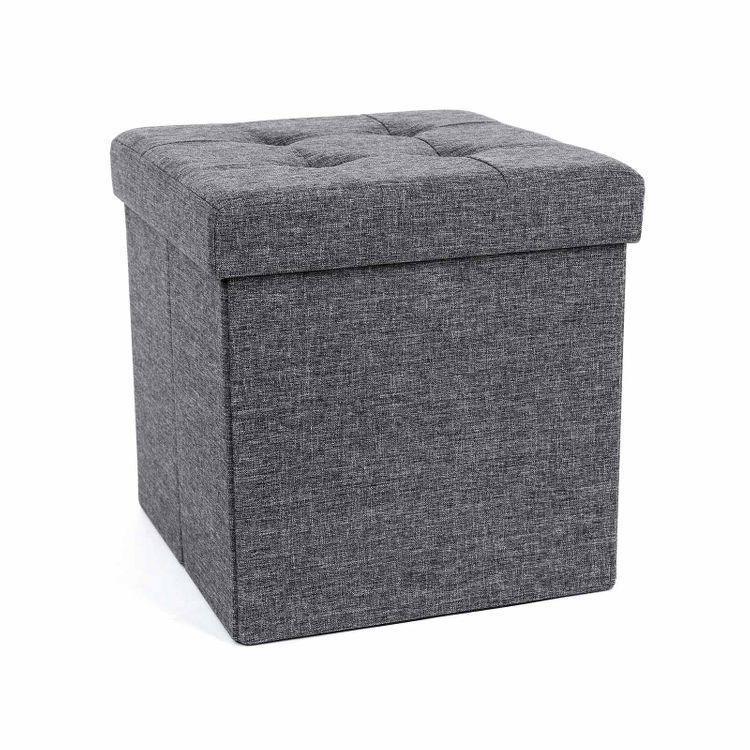Dark Grey Folding Ottoman FredCo