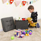 Dark Grey Folding Ottoman FredCo