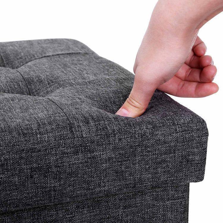 Dark Grey Folding Ottoman FredCo