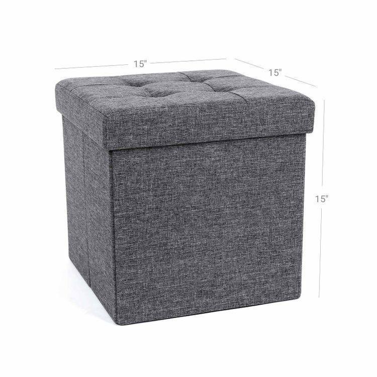 Dark Grey Folding Ottoman FredCo