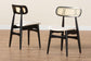 Darrion Mid-Century Modern Cream Fabric and Black Finished Wood 2-Piece Dining Chair Set FredCo