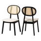 Darrion Mid-Century Modern Cream Fabric and Black Finished Wood 2-Piece Dining Chair Set FredCo