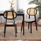 Darrion Mid-Century Modern Cream Fabric and Black Finished Wood 2-Piece Dining Chair Set FredCo