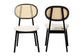 Darrion Mid-Century Modern Cream Fabric and Black Finished Wood 2-Piece Dining Chair Set FredCo