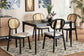 Darrion Mid-Century Modern Cream Fabric and Black Finished Wood 5-Piece Dining Set FredCo