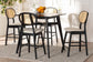 Darrion Mid-Century Modern Cream Fabric and Black Finished Wood 5-Piece Pub set FredCo