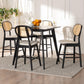 Darrion Mid-Century Modern Cream Fabric and Black Finished Wood 5-Piece Pub set FredCo