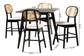 Darrion Mid-Century Modern Cream Fabric and Black Finished Wood 5-Piece Pub set FredCo