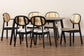 Darrion Mid-Century Modern Cream Fabric and Black Finished Wood 7-Piece Dining Set FredCo