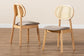 Darrion Mid-Century Modern Grey Fabric and Natural Oak Finished Wood 2-Piece Dining Chair Set FredCo