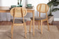Darrion Mid-Century Modern Grey Fabric and Natural Oak Finished Wood 2-Piece Dining Chair Set FredCo