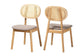 Darrion Mid-Century Modern Grey Fabric and Natural Oak Finished Wood 2-Piece Dining Chair Set FredCo