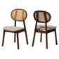 Darrion Mid-Century Modern Grey Fabric and Walnut Brown Finished Wood 2-Piece Dining Chair Set FredCo