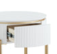 Daveigh White High Gloss & Gold Finish End Table FredCo