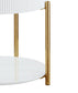 Daveigh White High Gloss & Gold Finish End Table FredCo