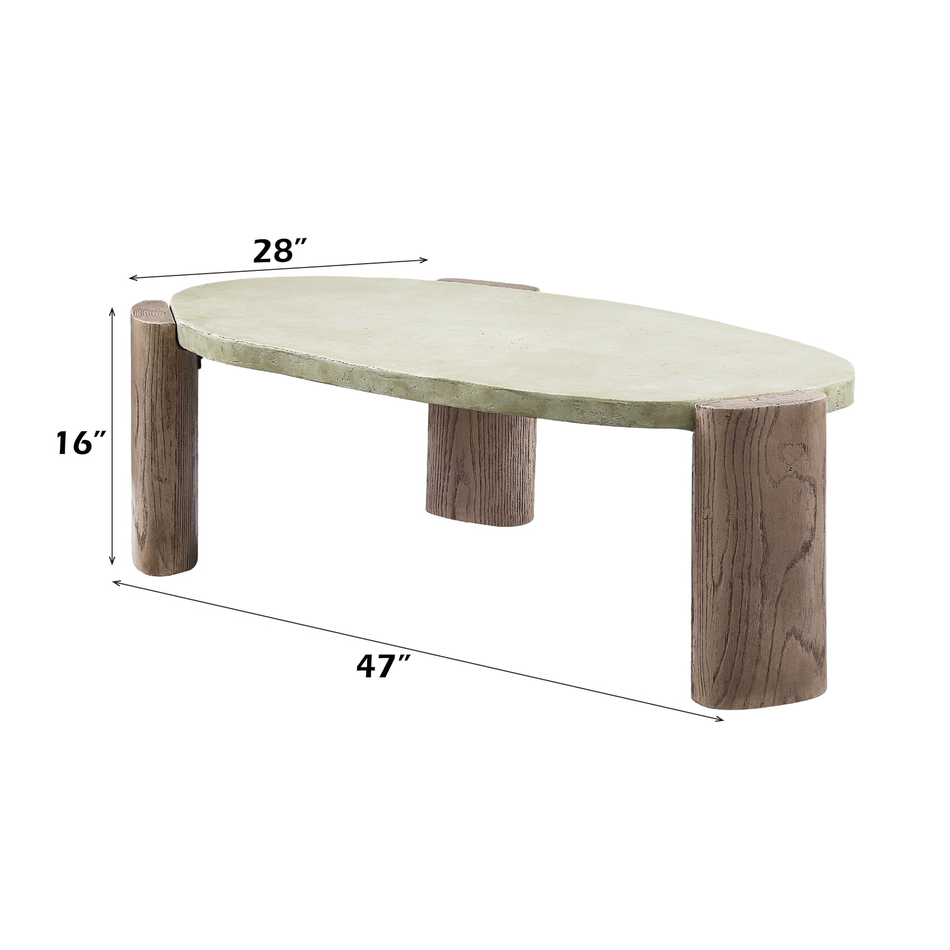 Dayana Off White & Oak Finished Leg Coffee Table FredCo