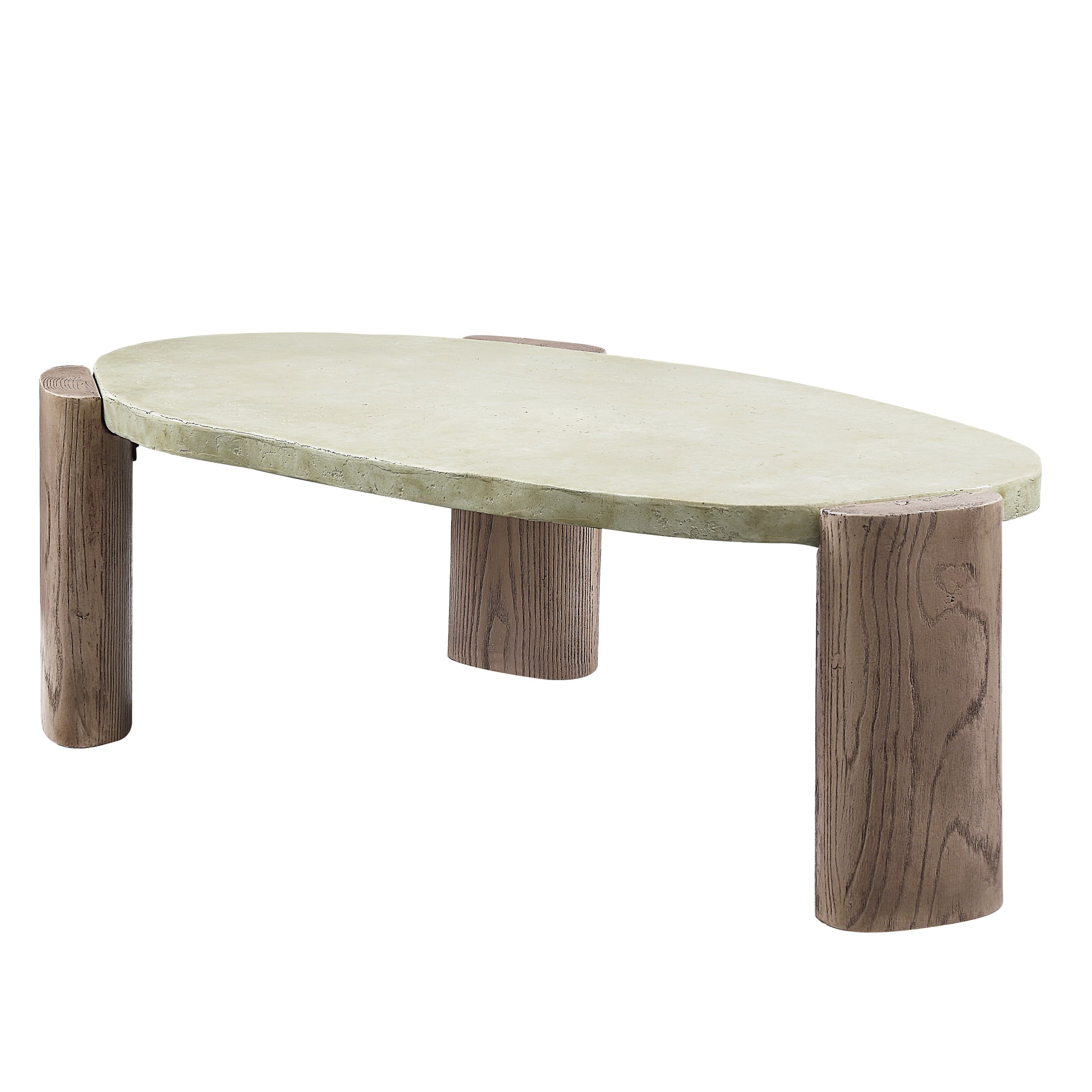 Dayana Off White & Oak Finished Leg Coffee Table FredCo