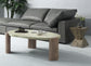 Dayana Off White & Oak Finished Leg Coffee Table FredCo