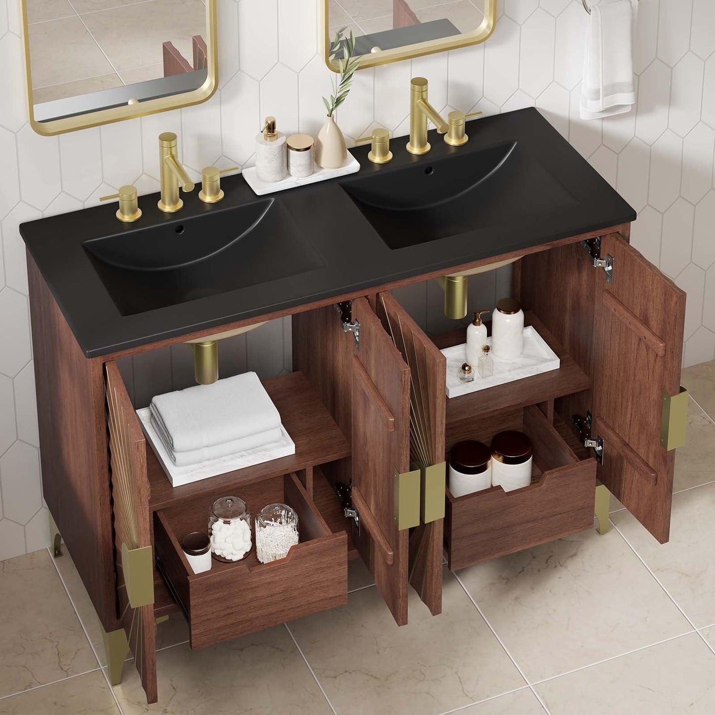 Daylight 48" Double Sink Bathroom Vanity, EEI-6308 FredCo