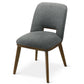 Modern Blake Dark Grey Fabric Dining Chair (Set of 2) with Walnut Wood Base 33.7'H x 19.3'W x 24.8'D FredCo