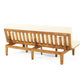 Outdoor Elegance Daybed with Convertible Design, Beige Cushion, Acacia Wood Frame FredCo