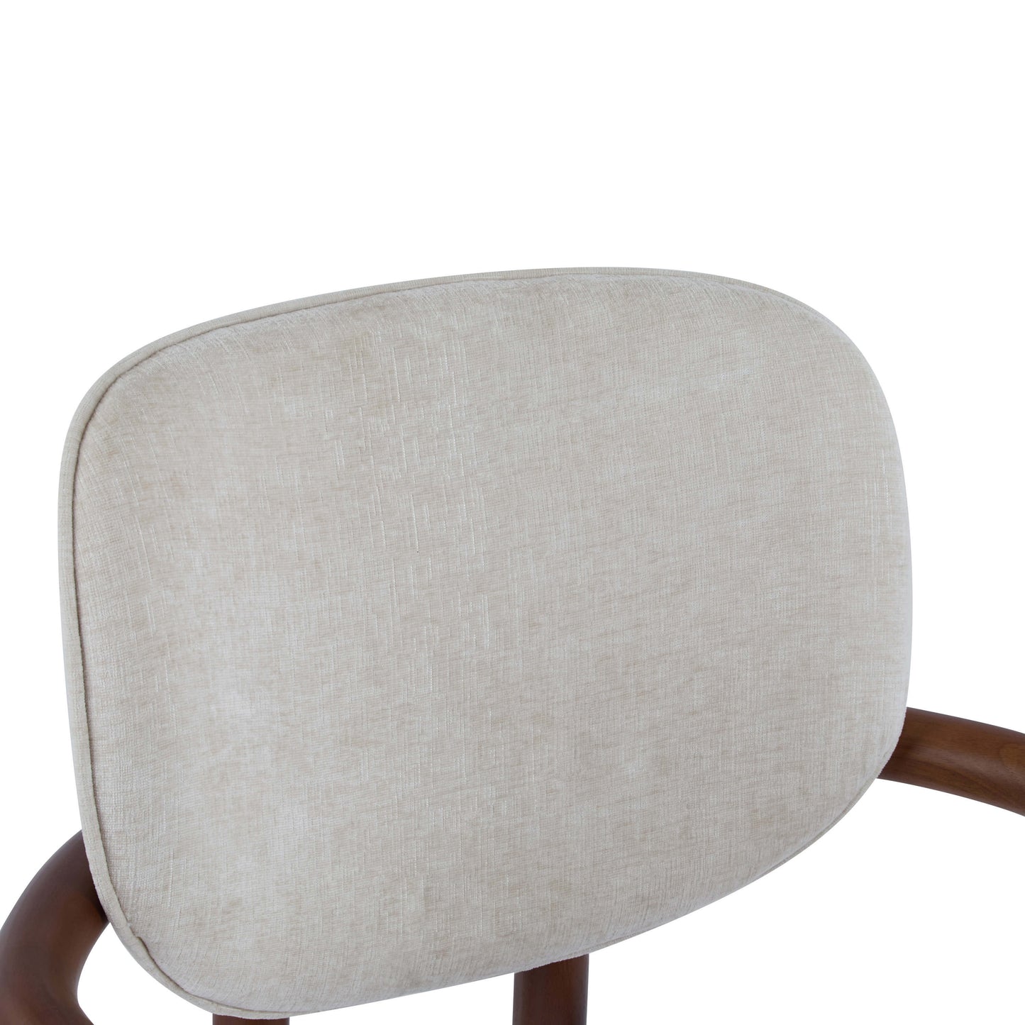 Dining Chairs Set of 2 Upholstered Arm Chairs, Rubber Wood Accent Chairs Beige Fabric Seating, 300 LBS Weight Capacity FredCo