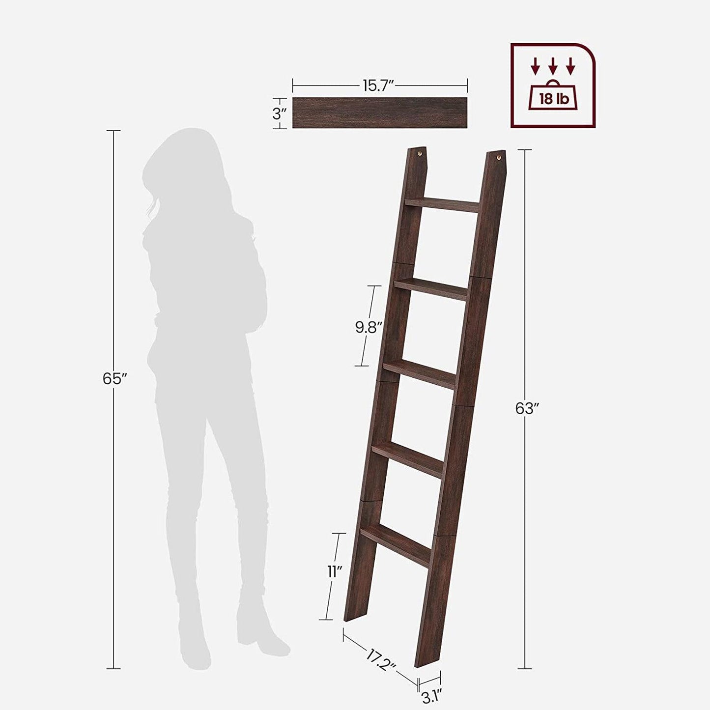 Decorative Farmhouse Blanket Ladder FredCo
