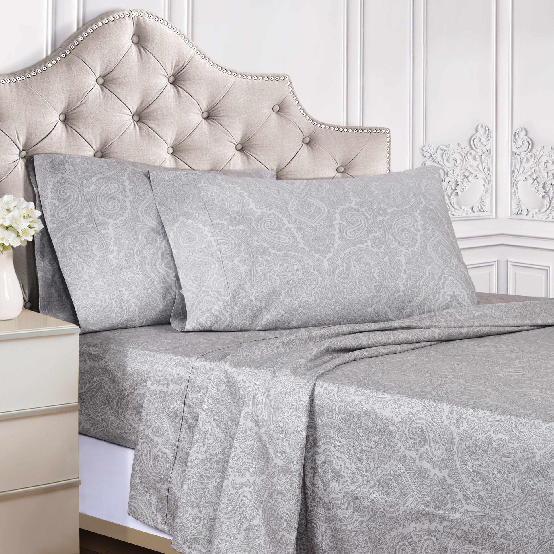 Decorative Italian Paisley Cotton-Rich Sheet Set FredCo
