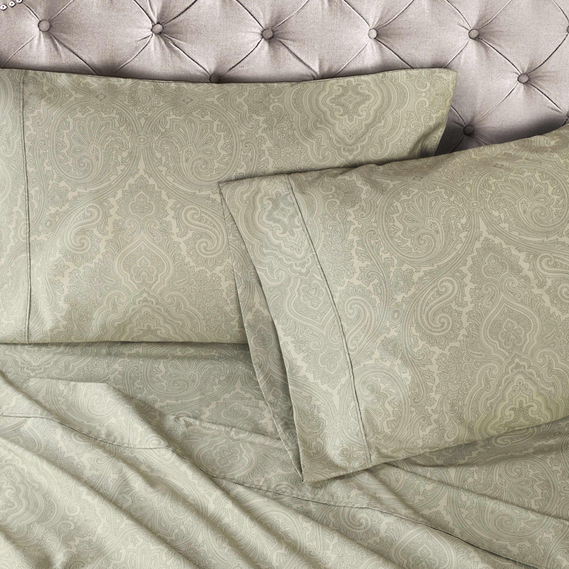 Decorative Italian Paisley Cotton-Rich Sheet Set FredCo