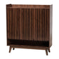Delaire Mid-Century Modern Walnut Brown Finished Wood Shoe Cabinet FredCo