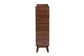 Delaire Mid-Century Modern Walnut Brown Finished Wood Shoe Cabinet FredCo