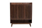 Delaire Mid-Century Modern Walnut Brown Finished Wood Shoe Cabinet FredCo