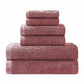 Denim Wash Cotton Ultra-Plush Jacquard Absorbent 6-Piece Towel Set FredCo