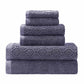 Denim Wash Cotton Ultra-Plush Jacquard Absorbent 6-Piece Towel Set FredCo