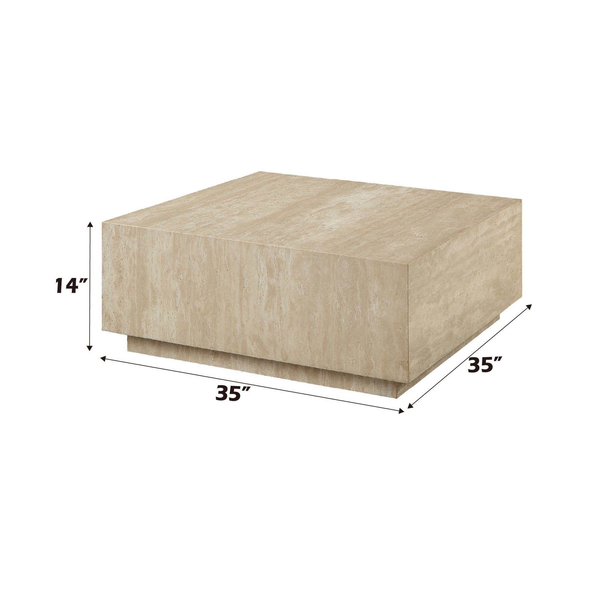 Deon Beige Travertine Coffee Table FredCo