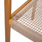 Outdoor Dining Chair Set of 2, Patio Chairs, Teak Acacia Wood, Light Brown Rope FredCo