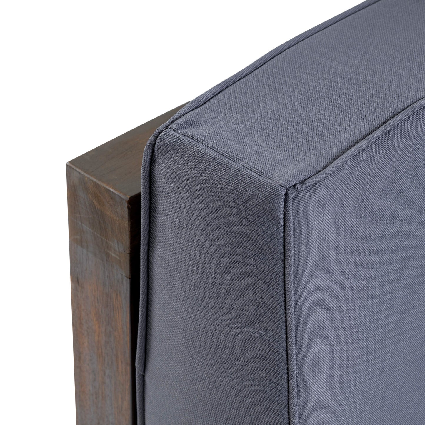 Outdoor Club Chair, Acacia Wood Patio Chair with Fabric Cushion for Backyard, Poolside, Garden or Porch, Grey FredCo