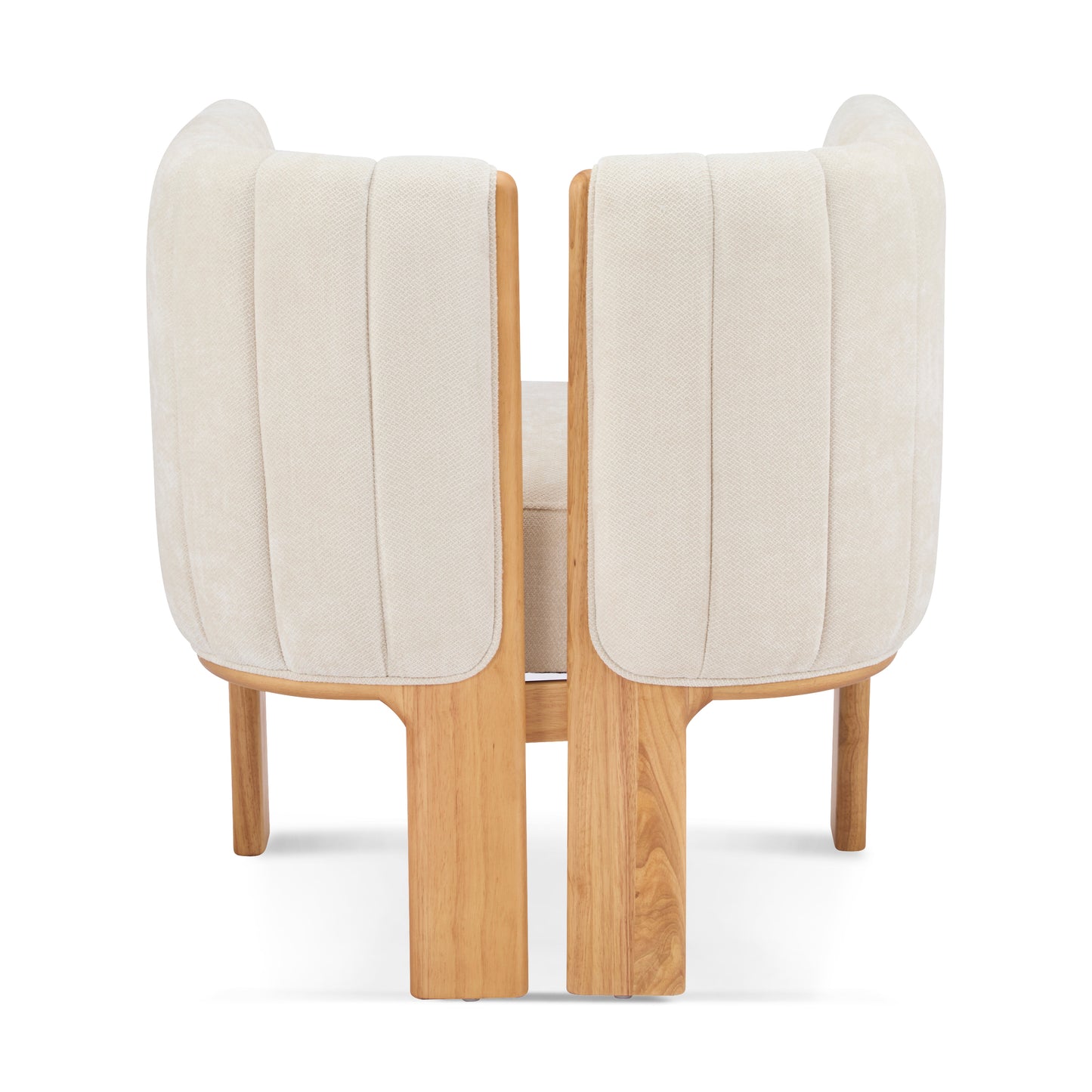 Dining Chairs Set of 2, Modern Stylish Seating with Natural Rubber Wood Frame and Beige Fabric, 225lbs Capacity, for Dining Area, Living Space FredCo