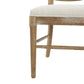 Classic Retro Dining Chair Set of 2 with Rattan Backrest, Dark Brown Rubberwood Frame, Beige Fabric Cushion FredCo