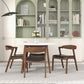 Dakota Mid-Century Solid Wood Dining Chair Set with Black Leather Upholstery Set Of 2 FredCo
